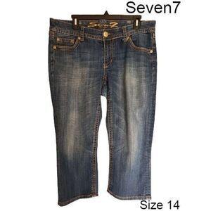 Seven7 Women's Low Rise Straight Leg Denim Cropped Jeans Size 14 NWOT